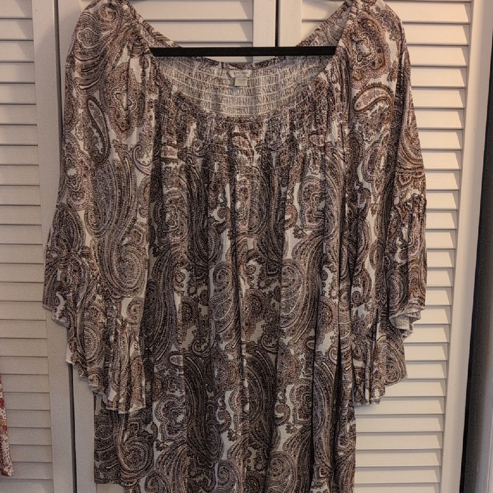 Cato Brown Paisley Blouse